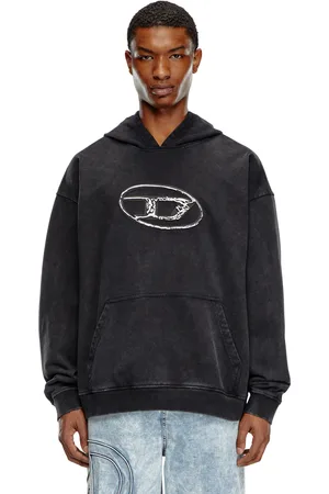 Diesel Hoodie con stampa logo a strati Felpa Uomo