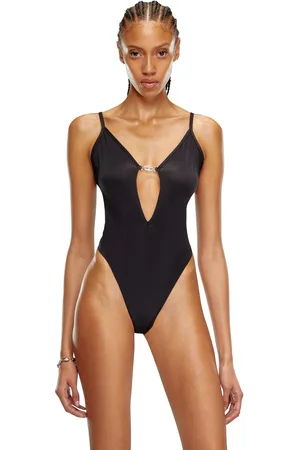 Diesel Body in microfibra con logo Oval D in metallo Body Donna
