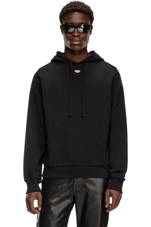 Diesel Felpa in cotone con cappuccio e mini patch D Felpa Uomo