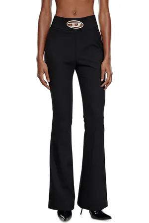 Diesel Pantaloni in twill con Oval D in metallo Pantalone Donna