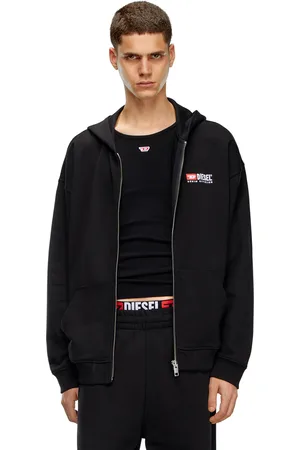 Diesel Hoodie con zip e ricamo Felpa Uomo