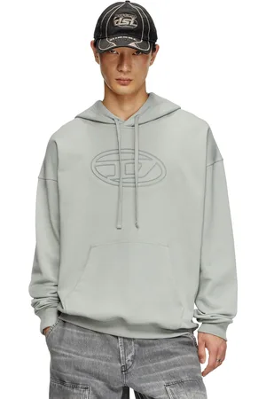 Diesel Hoodie con logo Oval D in rilievo Felpa Uomo