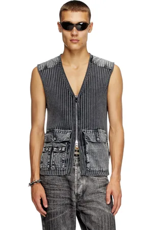 Diesel Gilet utility con pannelli a contrasto Maglieria Uomo