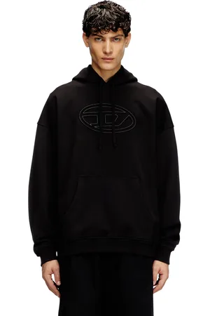 Diesel Hoodie con logo Oval D in rilievo Felpa Uomo