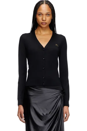 Diesel Cardigan in lana con logo cut Maglieria Donna
