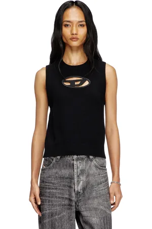 Diesel Tank top in maglia misto cashmere Maglieria Donna