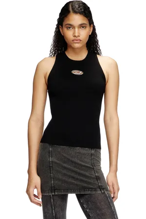 Diesel Top a coste con logo piccolo Top Donna