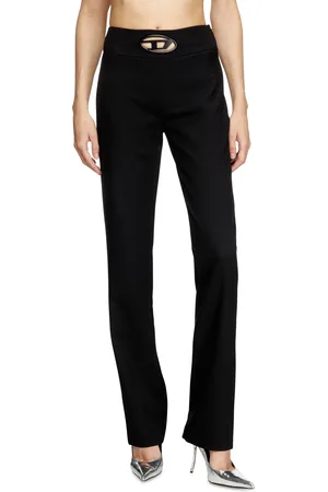 Diesel Pantaloni a vita alta in twill di lana Pantalone Donna