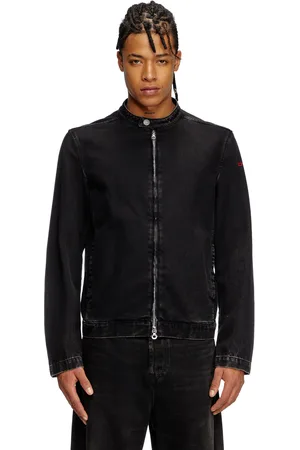 Diesel Moto jacket in denim lavaggio clean Giacche in denim Uomo