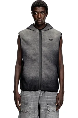 Diesel Gilet con cappuccio in denim jacquard Felpa Unisex