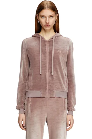 Diesel Hoodie con zip in ciniglia faded Felpa Donna