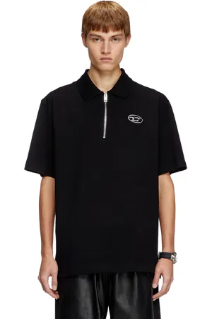 Diesel Polo con zip e con Oval D laserata Polo Uomo