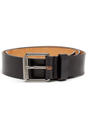 Diesel Cintura in pelle con logo diagonale Cinture Uomo