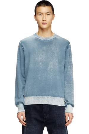 Diesel Maglia in cotone stampata al contrario Maglieria Uomo