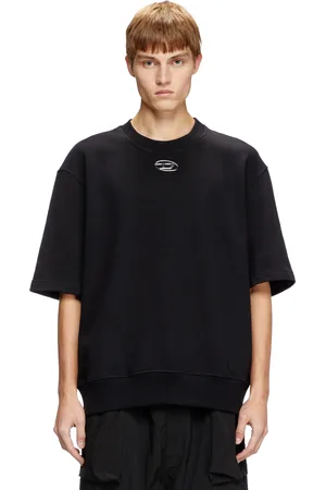 Diesel Felpa a mezze maniche con logo metallizzato Felpa Uomo