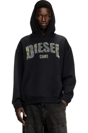 Diesel Hoodie con stampa logo destroyed Felpa Uomo