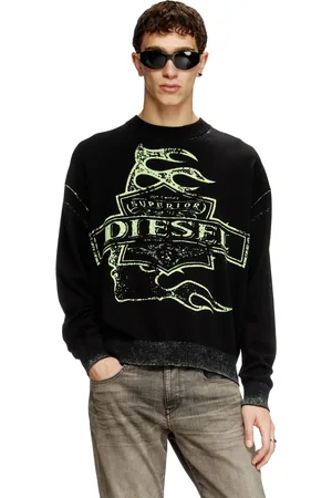 Diesel Maglia con logo stampato al contrario Maglieria Uomo