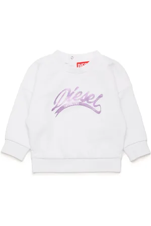 Diesel Felpa in cotone con logo metallizzato Felpa Donna