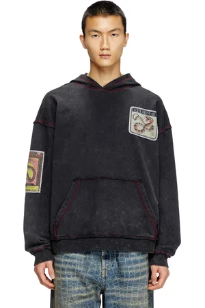 Diesel Hoodie trattato con patch snake Felpa Unisex