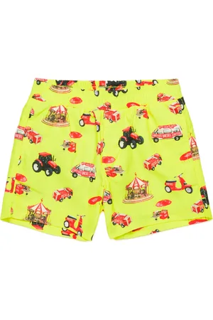 Diesel Pantaloncini da bagno con stampa di veicoli Beachwear Uomo