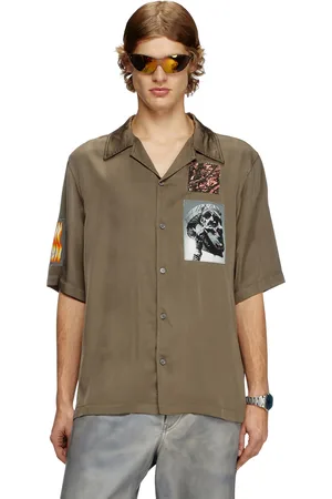 Diesel Camicia a maniche corte in raso con patch Camicia Uomo