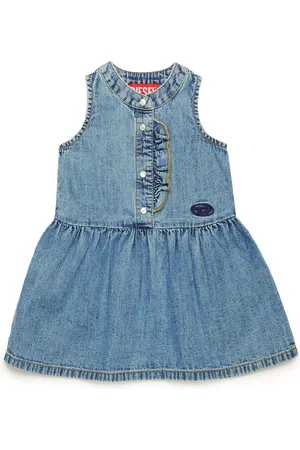 Diesel Abito in denim con bottoni automatici perlati Vestito Donna
