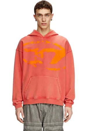 Diesel Hoodie con logo Oval D floccato Felpa Uomo