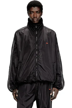Diesel Giacca sportiva in nylon con fasce in denim Giacca Uomo
