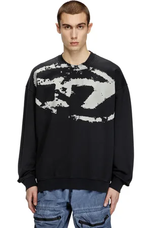 Diesel Felpa con stampa distressed floccata Felpa Uomo