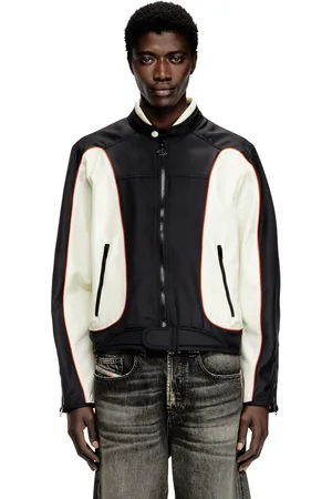 Diesel Giacca biker color block con piping Giacca Uomo