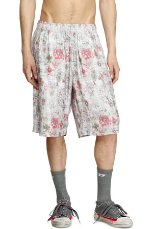 Diesel Short in acetato con stampa floreale Short Uomo