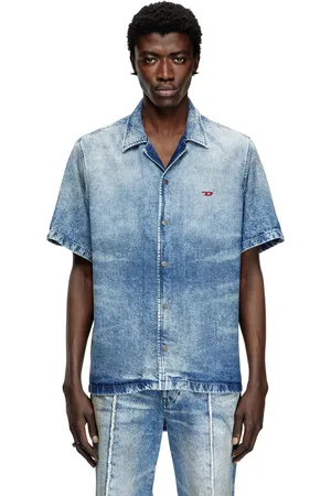 Diesel Camicia bowling in denim distressed Camicie in Denim Uomo