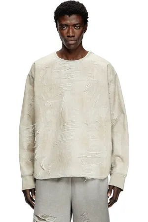 Diesel Maglia in denim jacquard micro T-Shirts Uomo
