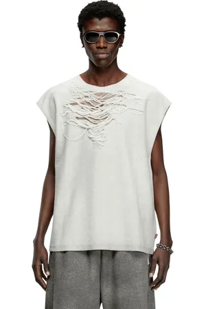 Diesel Felpa senza maniche con effetto distressed Felpa Uomo