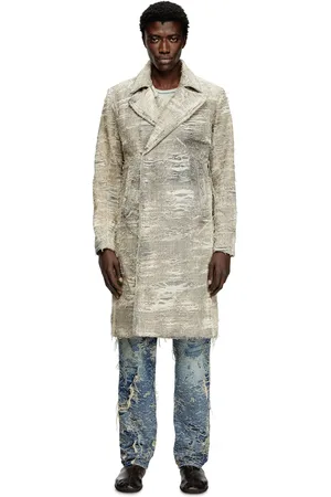Diesel Cappotto in denim distressed Principe di Galles Giacche in denim Uomo