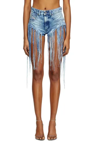 Diesel Short in denim sfrangiato distressed Short Donna