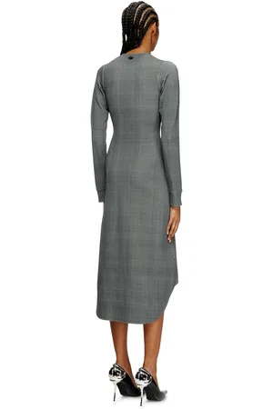Diesel Abito midi Principe di Galles con dettagli busto Vestito Donna
