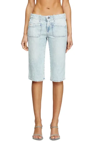 Diesel Pantaloni capri in denim herringbone Short Donna