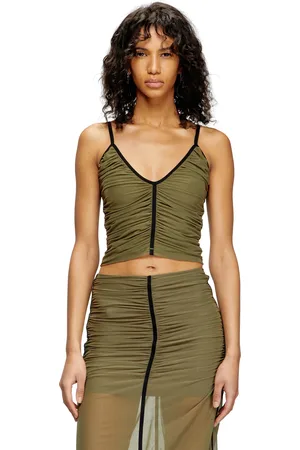 Diesel Top arricciato con spalline sottili T-Shirt Donna