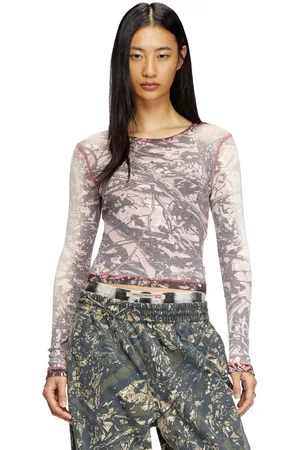 Diesel Maglia con stampa camouflage glitch T-Shirt Donna