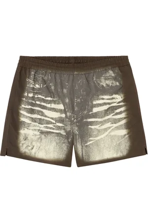 Diesel Pantaloncini da mare con stampa denim Boxer da bagno Uomo