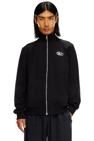 Diesel Felpa con zip e logo metallizzato Felpa Uomo