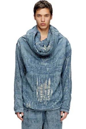 Diesel Maglia in denim jaquard ultra destroyed Felpa Uomo