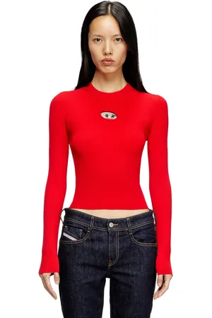 Diesel Top a coste in viscosa con Oval D Tops Donna