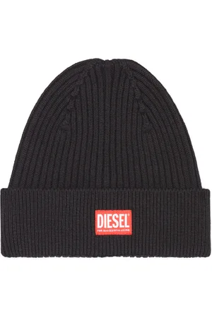 Diesel Berretto a costine con patch con logo Cappelli invernali Unisex