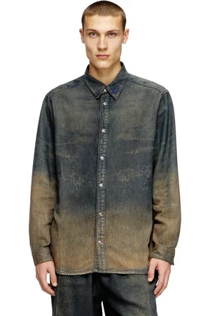 Diesel Camicia in denim fluido dégradé Camicie in Denim Uomo