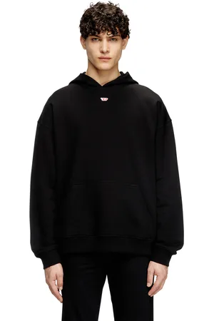 Diesel Hoodie con patch logo D Felpa Uomo