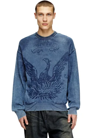 Diesel Maglia indaco con logo Phoenix Maglieria Uomo
