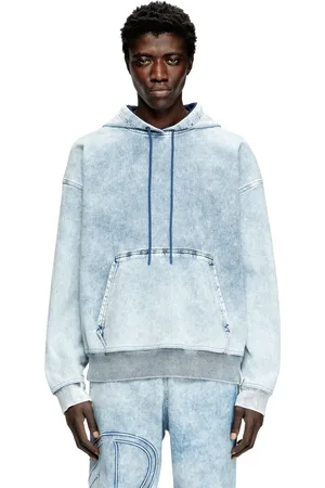 Diesel Hoodie in denim marmorizzato Felpa Unisex