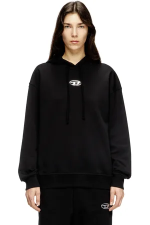 Diesel Hoodie con Oval D metallizzato Felpa Donna
